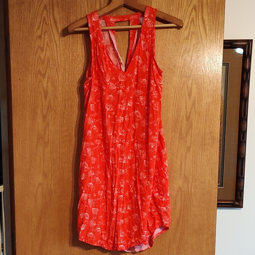Old Navy Women's White and Orange Dress XS